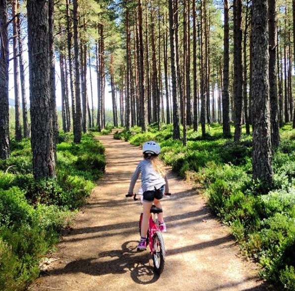 Cycling the Old Logging Way. The Cairngorm region is a great place for a staycation. Lots of family fun to do including walking, biking and horse riding.